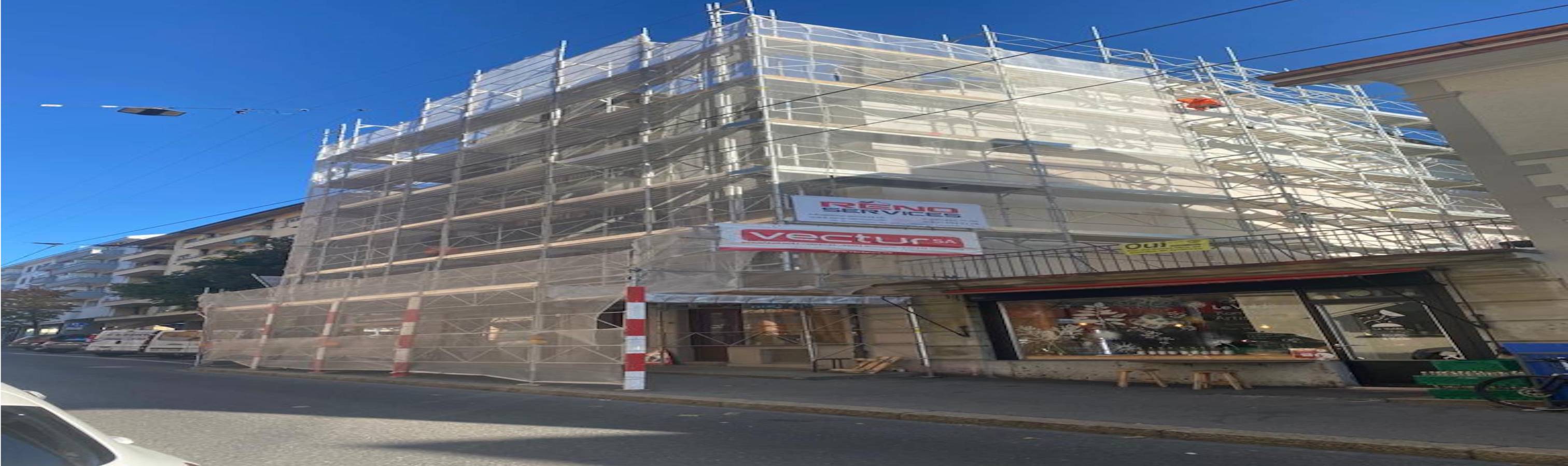 Réno services - bâtiment avec échaffaudage